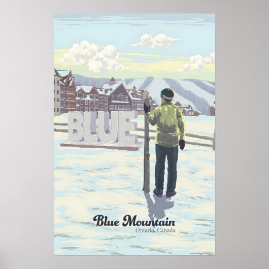 Blue Mountain Ski Resort Canada Reisposter Poster (Voorkant)