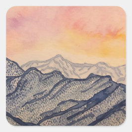Blue Mountain Sunrise Vierkante Sticker