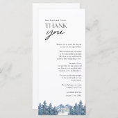 Blue Mountain Tree Rustic Weddenschap Bedankt kaar Menu (Voorkant / Achterkant)