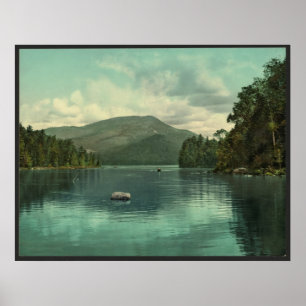 Blue Mountain vanaf het meer van Eagle, Adirondack Poster