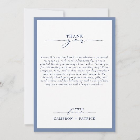 Blue Mountain Waterverf bruiloft Bedankkaart (Achterkant)