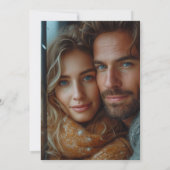 Blue Mountain Waterverf Foto Bewaar de datum Save The Date (Achterkant)