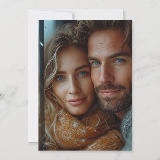 Blue Mountain Waterverf Foto Bewaar de datum Save The Date (Achterkant)