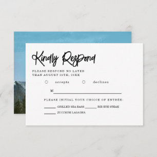 Blue Mountain Wedding Meal Choice RSVP Kaartje