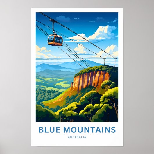 Blue Mountains Australië Reisprint Poster (Voorkant)