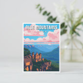 Blue Mountains Australië Reizen abstract Briefkaart (Staand voorkant)