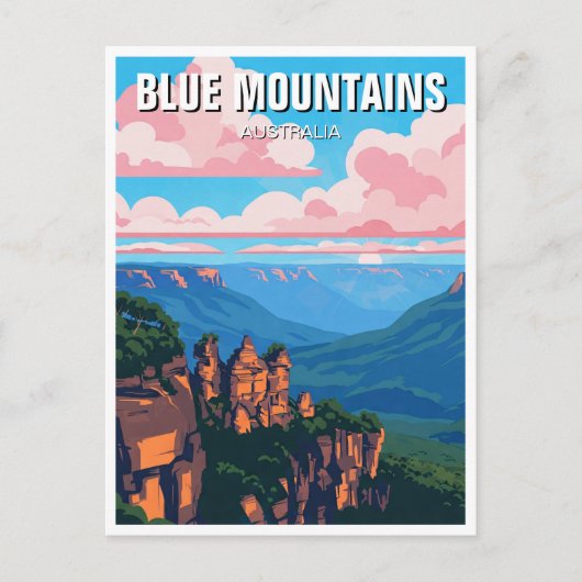 Blue Mountains Australië Reizen abstract Briefkaart (Voorkant)