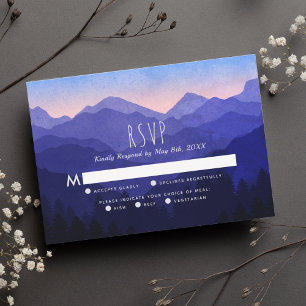 Blue Mountains Bruiloft RSVP Kaart