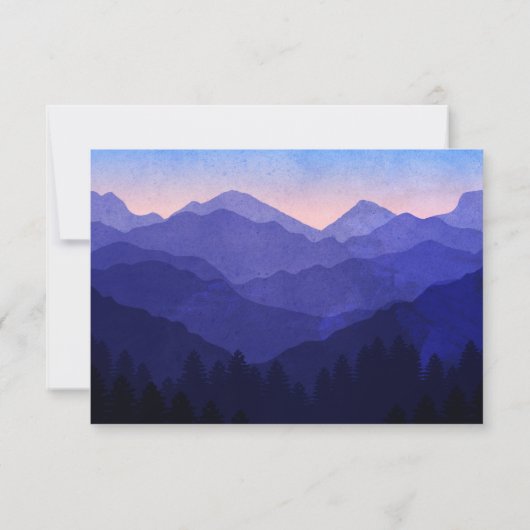 Blue Mountains Bruiloft RSVP Kaart (Achterkant)