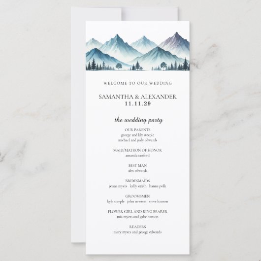 Blue Mountains Ceremonie Programma (Voorkant)
