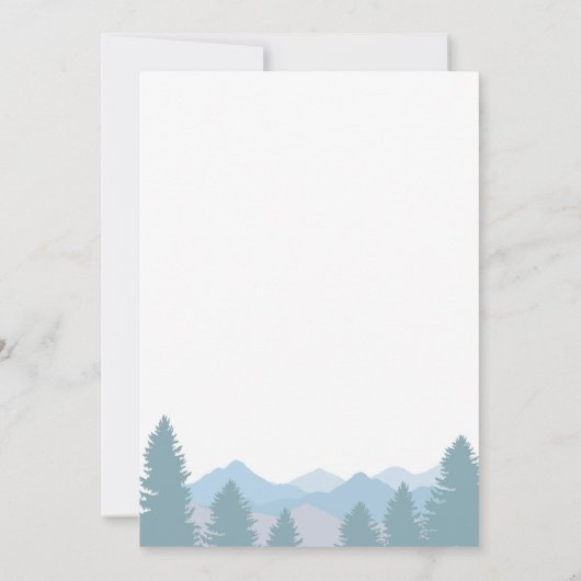 Blue Mountains Forest repetitie diner uitnodiging (Achterkant)