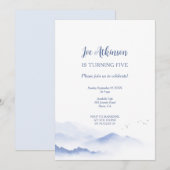 Blue Mountains genderneutraal verjaardagsuitnodigi Kaart (Voorkant / Achterkant)