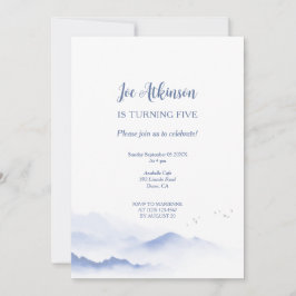 Blue Mountains genderneutraal verjaardagsuitnodigi Kaart