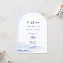 Blue Mountains genderneutraal verjaardagsuitnodigi Kaart