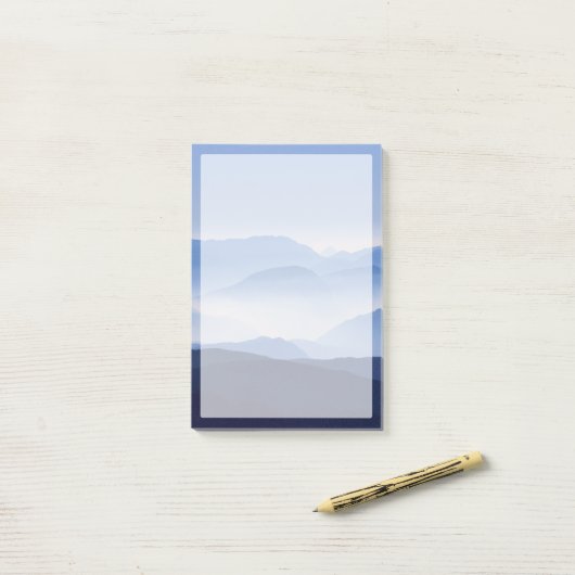 Blue Mountains Meditative Relaxing Landscape Scene Post-it® Notes (Op bureau)