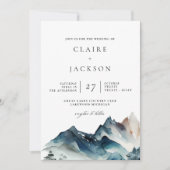Blue Mountains Modern Wedding Invitation Kaart (Voorkant)