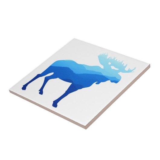 Blue Mountains Moose Silhouette Tegeltje (Zijkant)