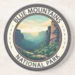 Blue Mountains National Park Australia  Zandsteen Onderzetter<br><div class="desc">Blauw vectorkunstontwerp van de Bergen. Het park staat bekend voor de uitkijkplaats van Echo Point,  vlakbij de stad Katoomba,  waar panoramische uitzichten van Jamison Valley en de Drie zussen te vinden zijn,  een torenhoge zandsteenformatie en een heilige Aboriginal-locatie.</div>