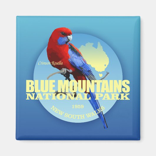 Blue Mountains NP-Crimson Rosella Magneet (Voorkant)