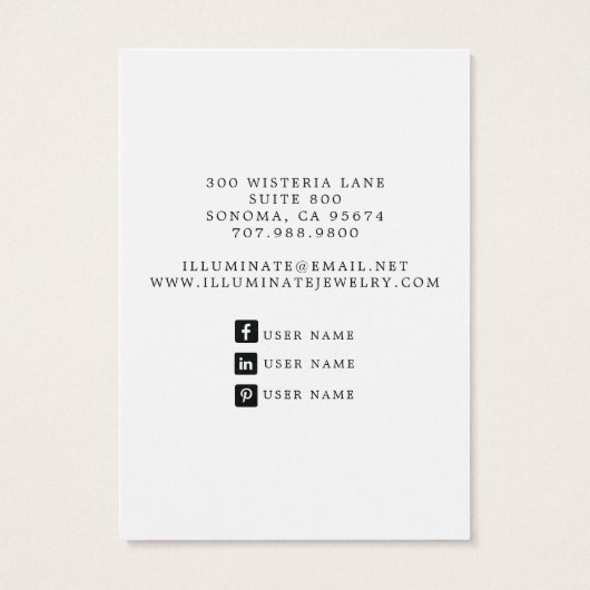 Blue Mountains Oorbel Display Kaarten Visitekaartje (Achterkant)