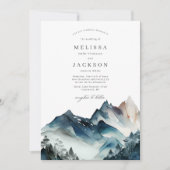 Blue Mountains Rustic Wedding Invitation Kaart (Voorkant)