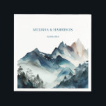 Blue Mountains Rustic Wedding Servet<br><div class="desc">Blauwe bergen rustig collectie. Volledige suite hier beschikbaar op https://www.zazzle.com/collections/blue_watercolor_mountains-119930444621335812</div>