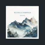 Blue Mountains Rustic Wedding Servet<br><div class="desc">Blauwe bergen rustig collectie. Volledige suite hier beschikbaar op https://www.zazzle.com/collections/blue_watercolor_mountains-119930444621335812</div>