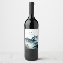 Blue Mountains Rustic Wedding Wijn Etiket