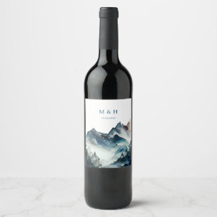 Blue Mountains Rustic Wedding Wijn Etiket