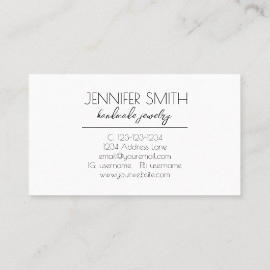 Blue Mountains Simple Modern Visitekaartje (Achterkant)