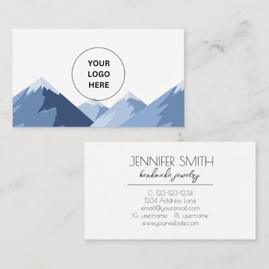 Blue Mountains Simple Modern Visitekaartje (Voorkant / Achterkant)