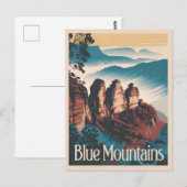 Blue Mountains Vintage van Australië Briefkaart (Voorkant / Achterkant)