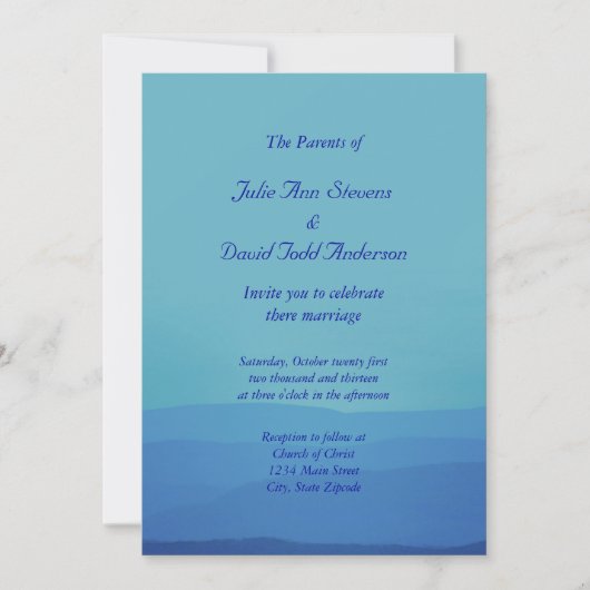 Blue Mountains Wedding Kaart (Voorkant)