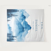 Blue Mountains Wedding Photo Booth Achtergrond Wandkleed (Voorkant (horizontaal))