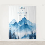 Blue Mountains Wedding Photo Booth Achtergrond Wandkleed (Voorkant)