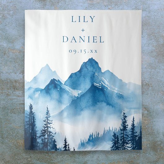 Blue Mountains Wedding Photo Booth Achtergrond Wandkleed