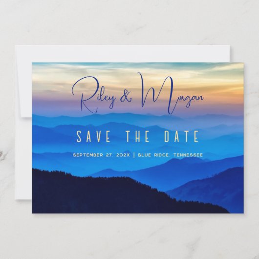 Blue Mountains Wedding Save the Date Cards (Voorkant)