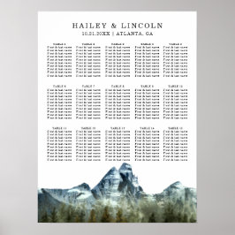 Blue Mountains Wedding Seating Chart Poster