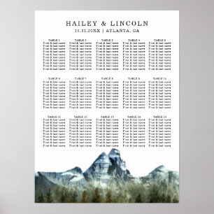 Blue Mountains Wedding Seating Chart Poster