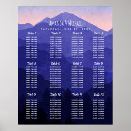 Blue Mountains Wedding Seating Chart Poster