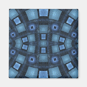 Blue Moves Abstract geometrisch patroon Magneet