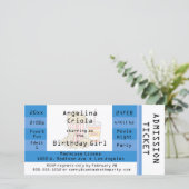 Blue Movie Night Party Admission Ticket Invite (Staand voorkant)