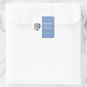 Blue Moving Guy Company Service Business Business Vierkante Sticker (Tas)