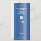 Blue MP3 Music Player Birthday Kaart (Achterkant)