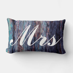 Blue Mr en Mrs Wedding Gift Kussen