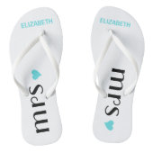Blue Mrs Teenslippers | Gepersonaliseerde bruiden  (Voetbed)