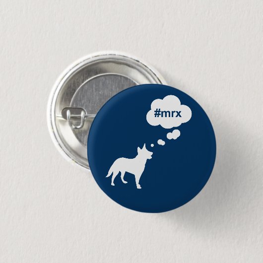 Blue #mrx en Button van honden (Voorkant /achterkant)