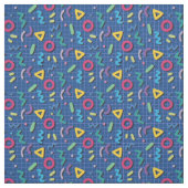 Blue Multicolor 80s Memphis Pattern Stof (Swatch)