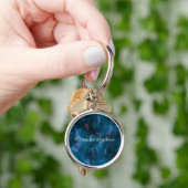 Blue Multicolor Swirl Sleutelhanger (Hand)