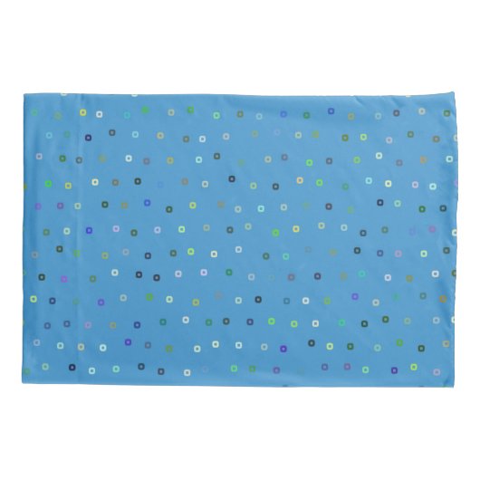 Blue Multicolored Small Polka Dot Pattern Kussensloop (Achterkant)